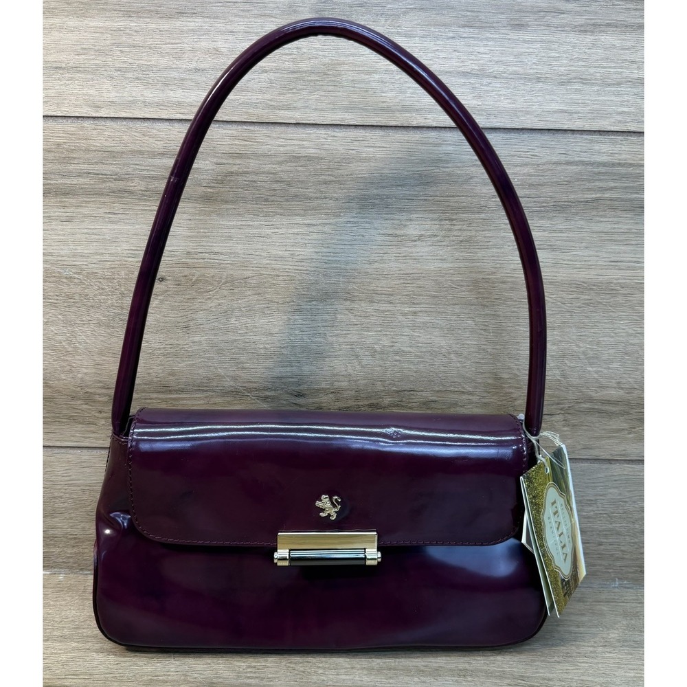 Pratesi Barchetta Italian Leather Shoulder Bag Chianti Burgundy Gold Hardware